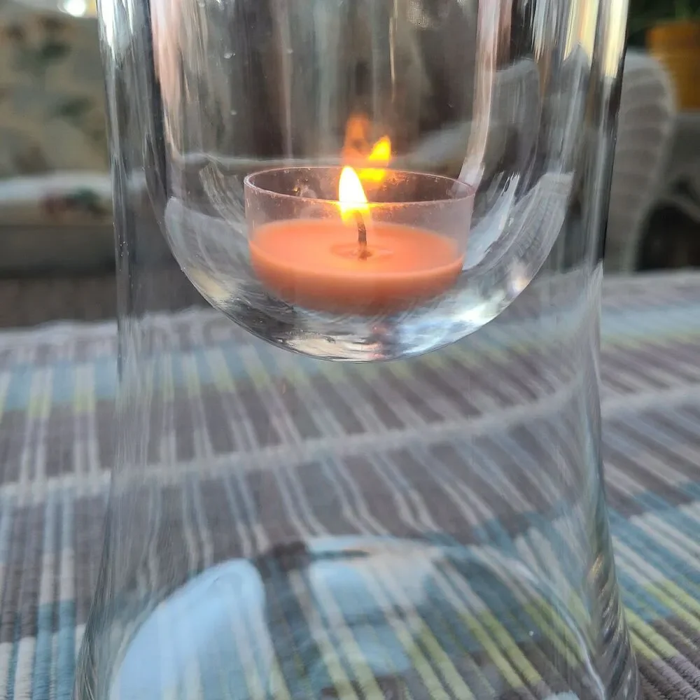 Home Interiors Two Piece Candle Holder Item 12289 Suspended Tealight Clear Glass